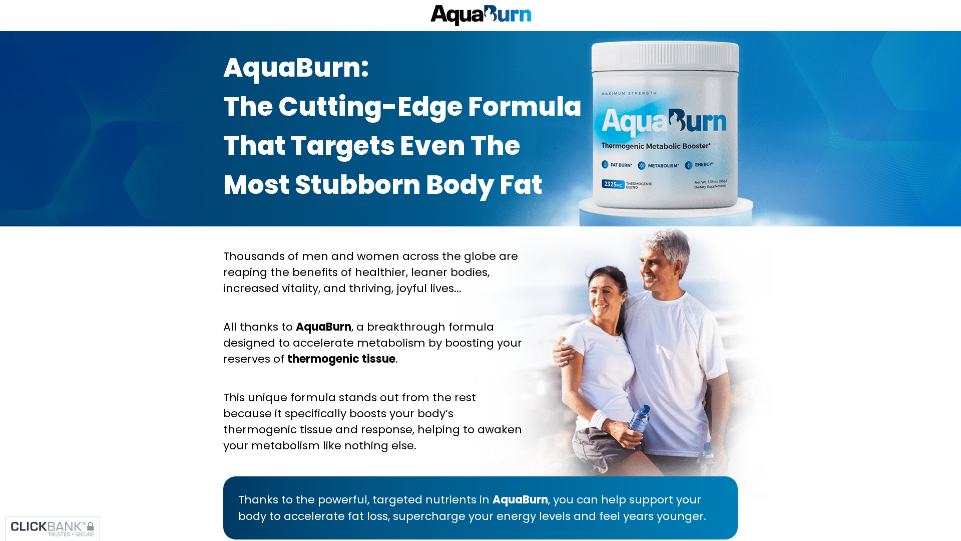 Aquaburn review hero — weight loss supplement visual