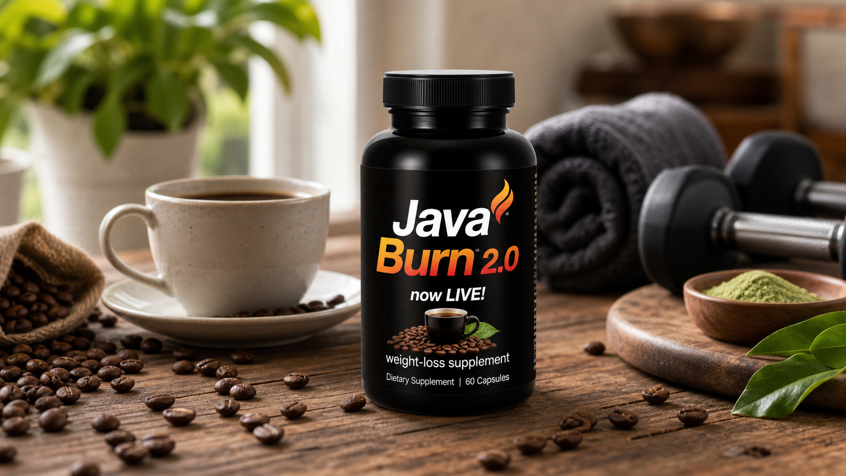 Java Burn 2.0 now LIVE! review hero — weight loss supplement visual