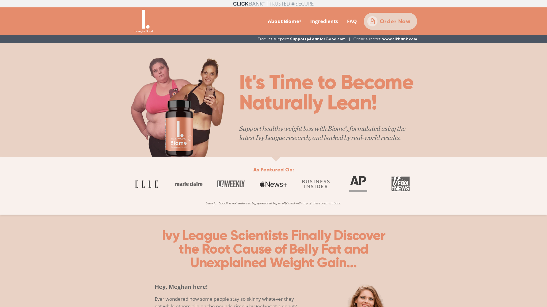 LeanBiome review hero — weight loss supplement visual