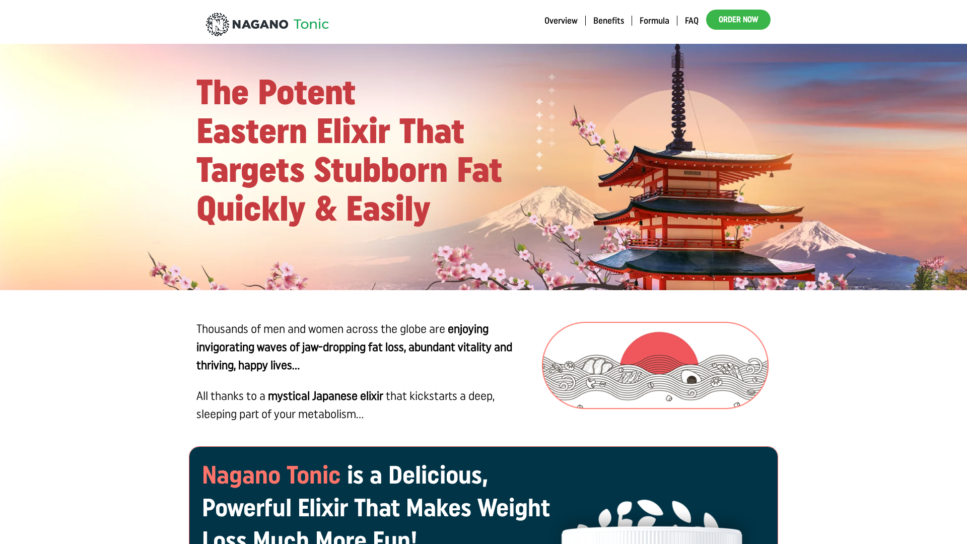 Nagano Tonic review hero — weight loss supplement visual