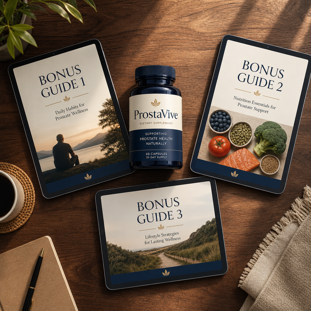 ProstaVive bonus guide flatlay