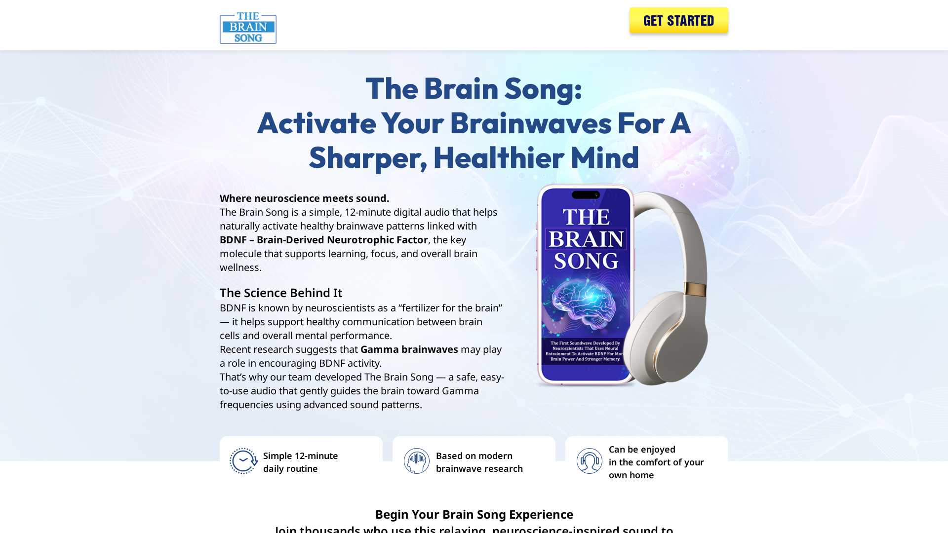 The Brain Song (Killer NEW Memory Offer) review hero — brain supplement visual