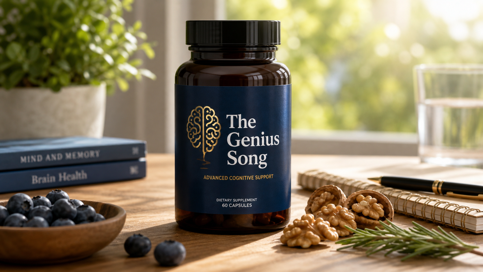 The Genius Song (BRAND review hero — brain supplement visual